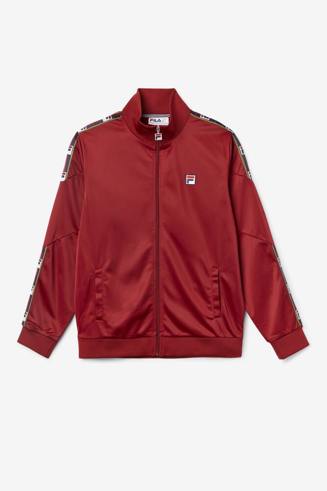 Fila Jacket Mens Red - Carson Track - Philippines 5971208-OZ